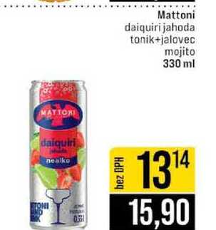 Mattoni daiquiri jahoda tonik+jalovec mojito 330 ml
