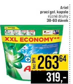 Ariel praci gel, kapsle různé druhy 38-60 dávek