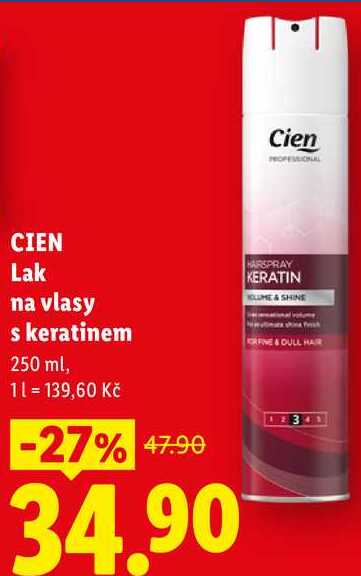 CIEN Lak na vlasy s keratinem, 250 ml