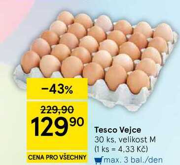 Tesco Vejce 30 ks, velikost M