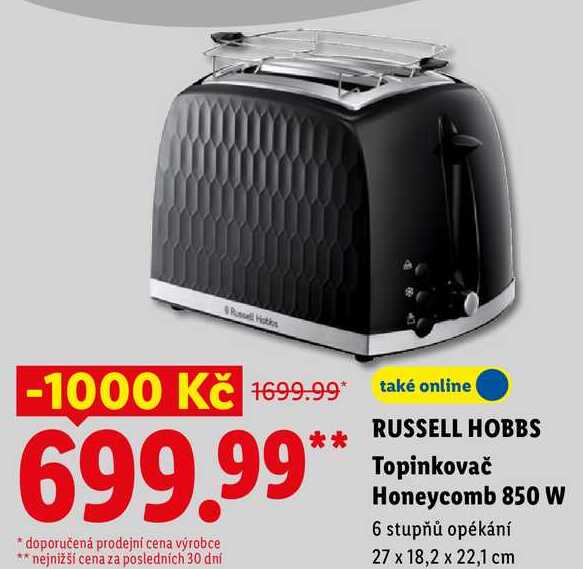 Topinkovač Honeycomb 850 W