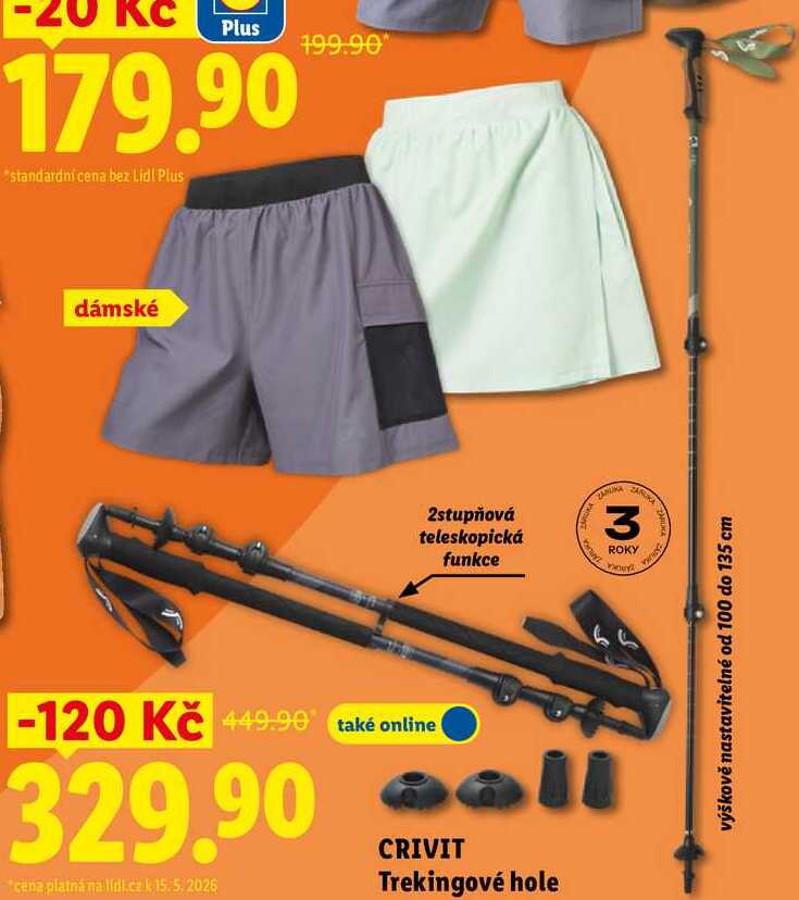 CRIVIT Trekingové hole