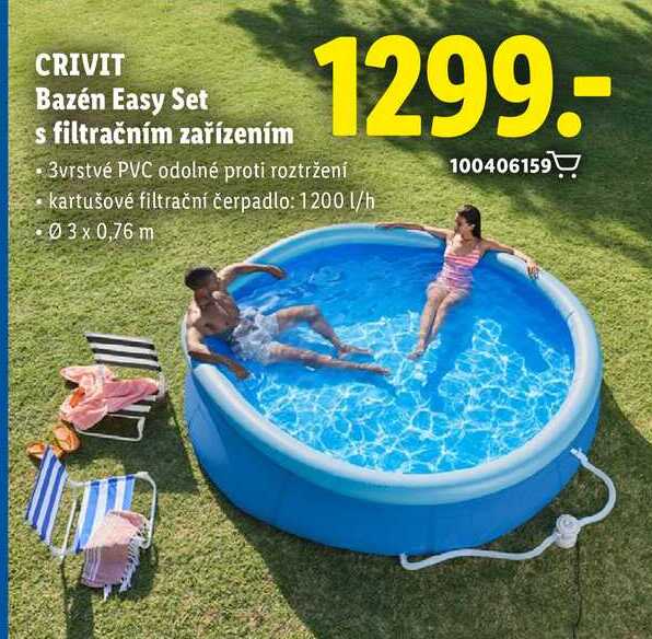 CRIVIT Bazén Easy Set s filtračním zařízením
