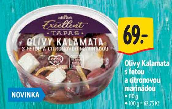 Olivy Kalamata s fetou a citronovou marinádou, 110 g