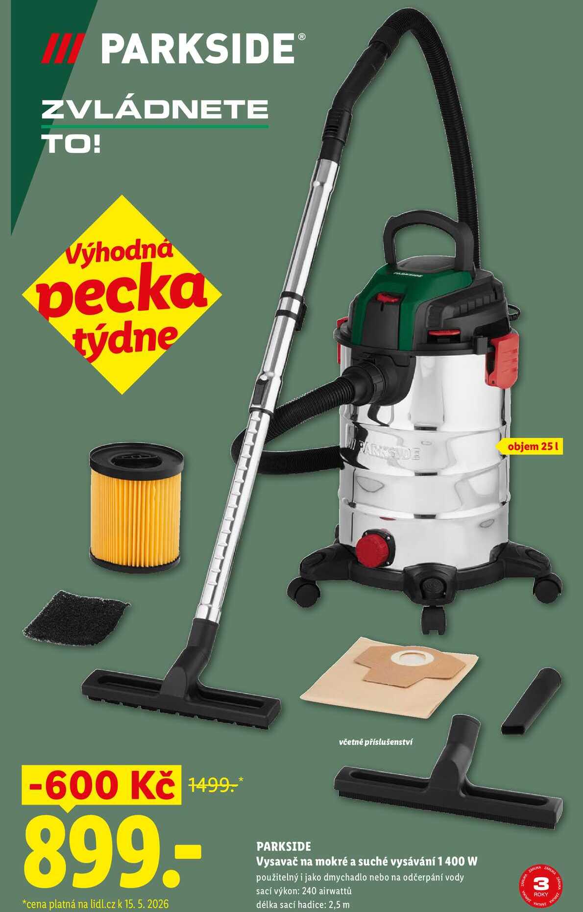 PARKSIDE Vysavač na mokré a suché vysávání 1400W