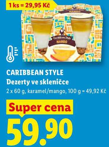 CARIBBEAN STYLE Dezerty ve skleničce, 2x 60 g 