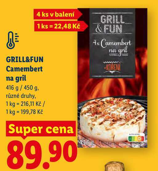 GRILL&FUN Camembert na gril, 416 g/450 g