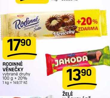 RODINNÉ VĚNEČKY vybrané druhy 100 g