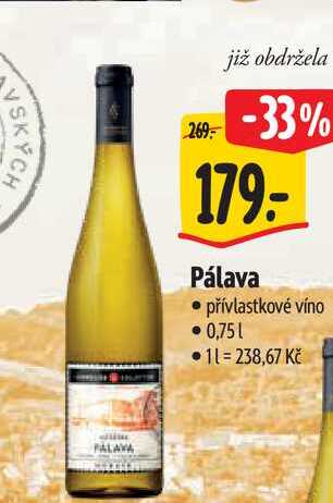  Pálava 0,75 l
