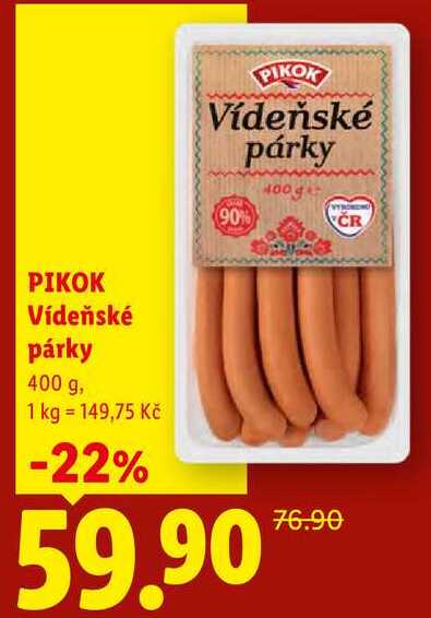 PIKOK Vídeňské párky, 400 g