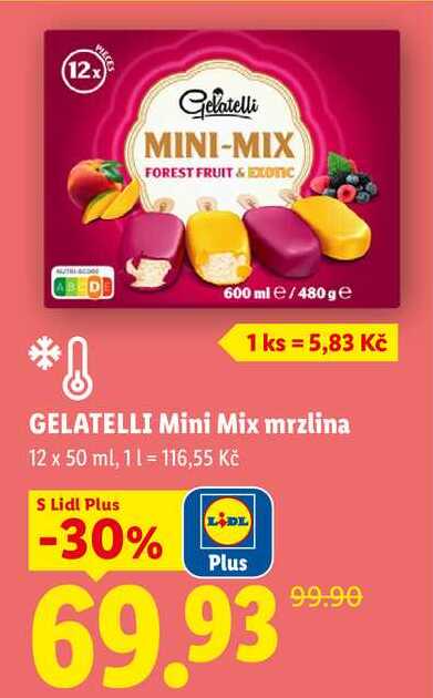 GELATELLI Mini Mix mrzlina, 12 x 50 ml