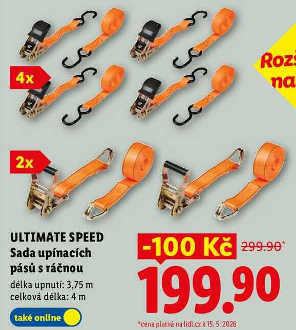 ULTIMATE SPEED Sada upínacích pásů s ráčnou 