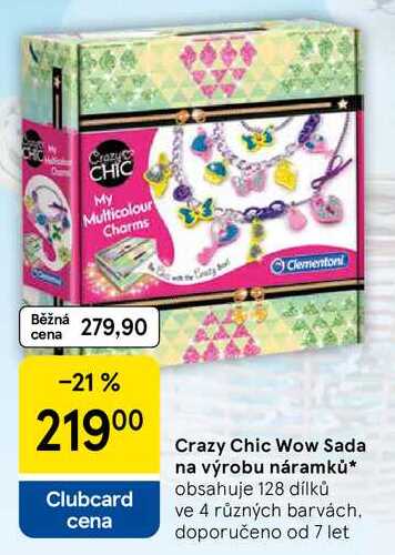 Crazy Chic Wow Sada na výrobu náramků, obsahuje 128 dílků ve 4 různých barvách 