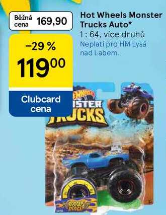 Hot Wheels Monster Trucks Auto, 1: 64, více druhů  