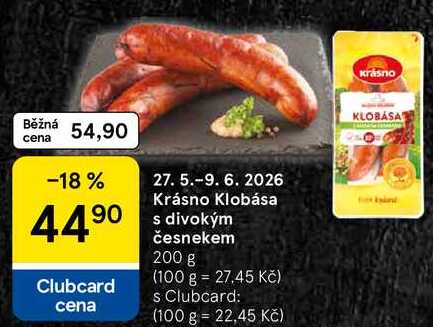 Krásno Klobása s divokým česnekem, 200 g 