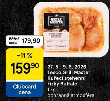 Tesco Grill Master Kuřecí stehenní řízky Buffalo, 1 kg