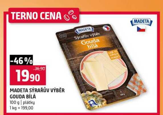 MADETA SÝRAŘŮV VÝBĚR GOUDA BÍLÁ 100 g plátky