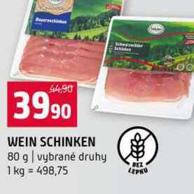 WEIN SCHINKEN 80 g vybrané druhy