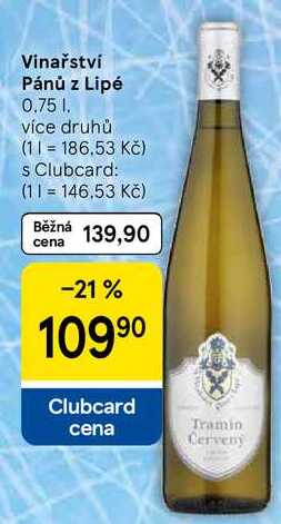 Vinařství Pánů z Lipé, 0.75 l