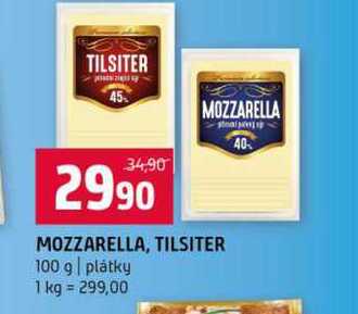MOZZARELLA, TILSITER 100 g plátky