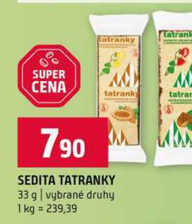 SEDITA TATRANKY 33 g vybrané druhy