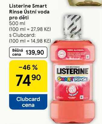 Listerine Smart Rinse Ústní voda pro děti, 500 ml