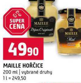 MAILLE HOŘČICE 200 ml vybrané druhy