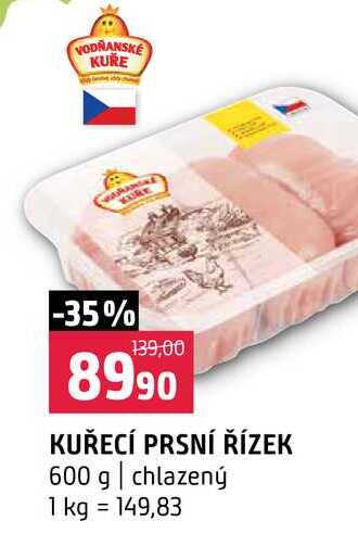 KUŘECÍ PRSNÍ ŘÍZEK 600 g chlazený