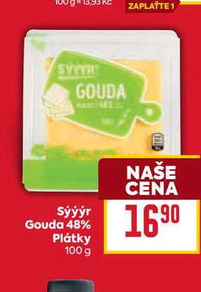 Sýýýr Gouda 48% Plátky 100 g