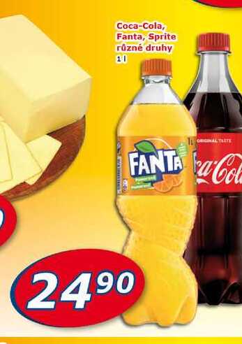 Coca-Cola, Fanta, Sprite různé druhy 1l