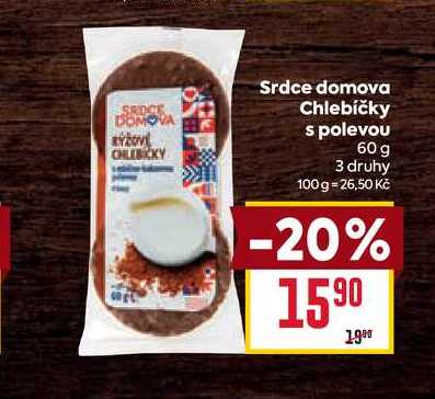 Srdce domova Chlebíčky s polevou 60g
