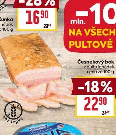 Česnekový bok zpultu lahůdek cena za 100 g