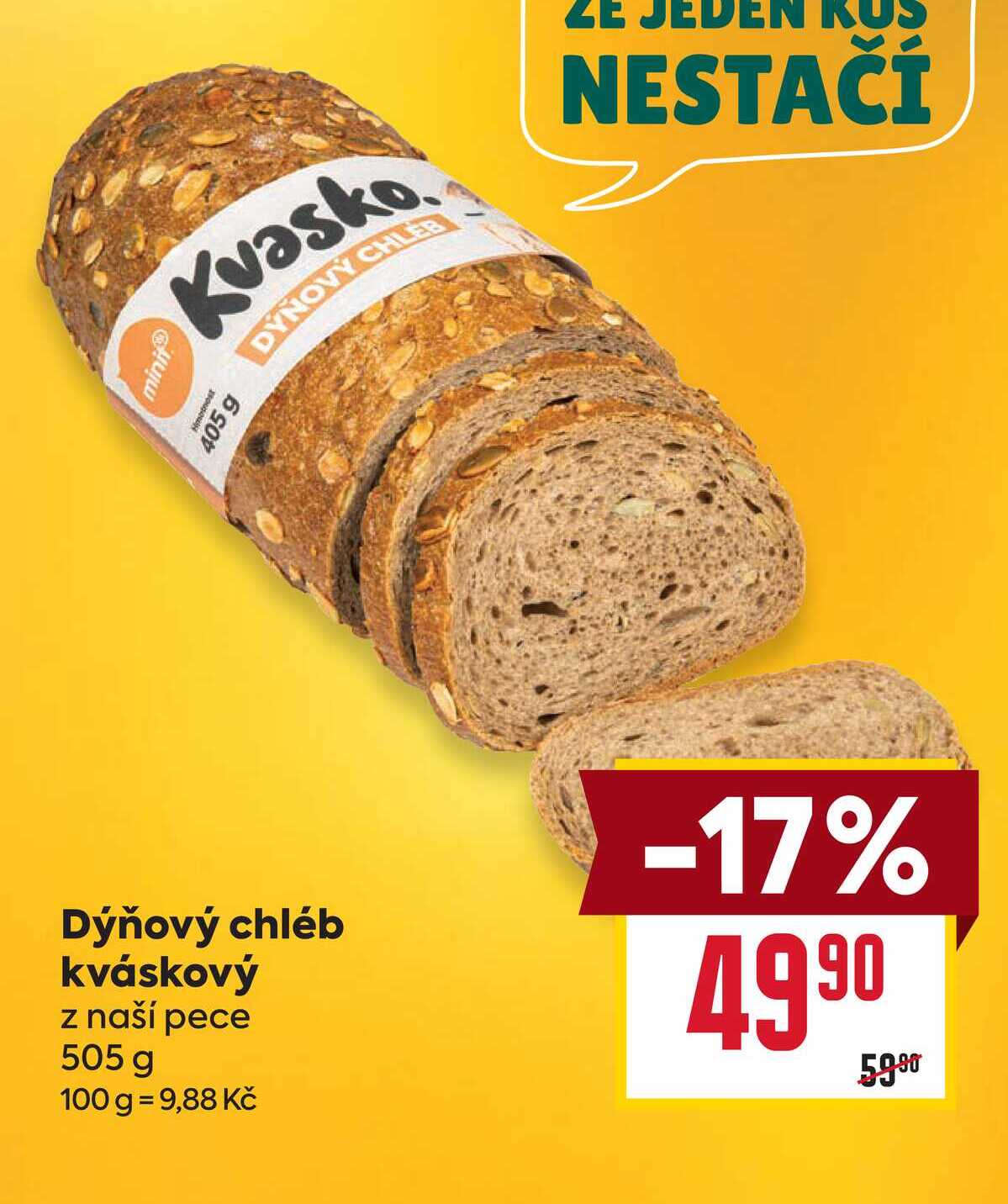 Dýňový chléb kváskový z naší pece 505 g