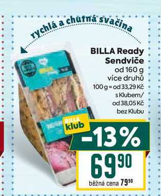 BILLA Ready Sendviče od 160 g