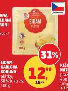 EIDAM KARLOVA KORUNA plátky, 100 g
