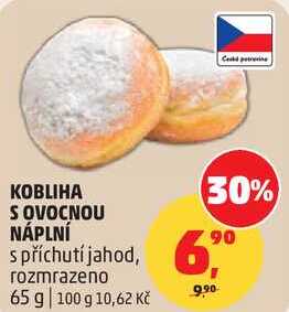 KOBLIHA S OVOCNOU NÁPLNÍ s příchutí jahod, 65 g