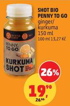 SHOT BIO PENNY TO GO ginger/ kurkuma, 150 ml