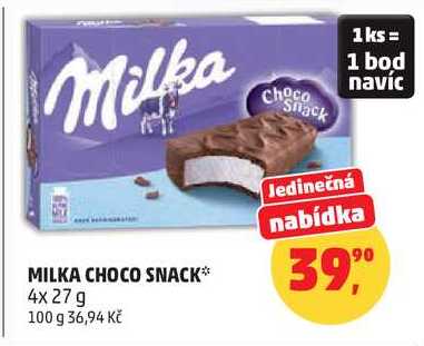 MILKA CHOCO SNACK, 4x 27 g 