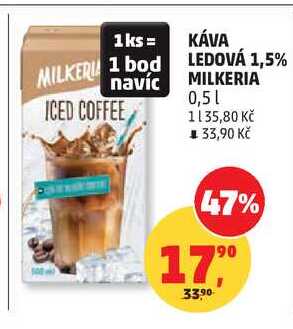 KÁVA LEDOVÁ 1,5% MILKERIA, 0,5 l