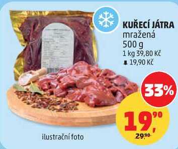KUŘECÍ JÁTRA mražená, 500 g