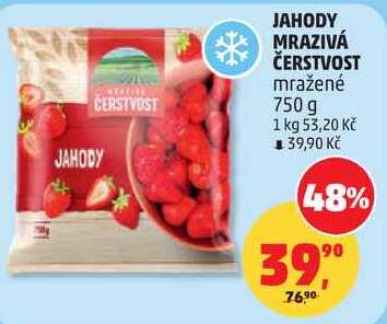 JAHODY MRAZIVÁ ČERSTVOST mražené, 750 g