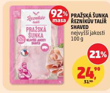 PRAŽSKÁ ŠUNKA SHAVED nejvyšší jakosti, 100 g  