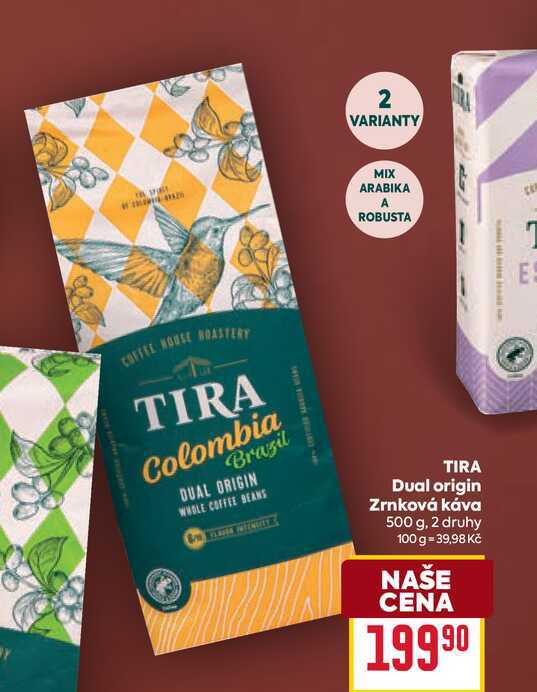 TIRA Dual origin Zrnková káva 500 g