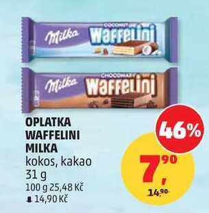 OPLATKA WAFFELINI MILKA kokos, kakao, 31 g