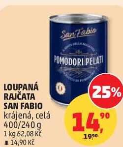 LOUPANÁ RAJČATA SAN FABIO krájená, celá, 400/240g 