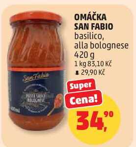 OMÁČKA SAN FABIO basilico, alla bolognese, 420 g 