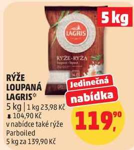 RÝŽE LOUPANÁ LAGRIS, 5 kg  