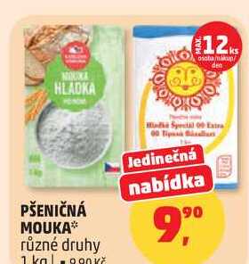 PŠENIČNÁ MOUKA různé druhy, 1 kg