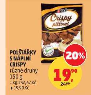 POLŠTÁŘKY S NÁPLNÍ CRISPY různé druhy, 150 g 