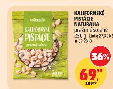 KALIFORNSKÉ PISTÁCIE NATURALIA pražené solené, 250 g